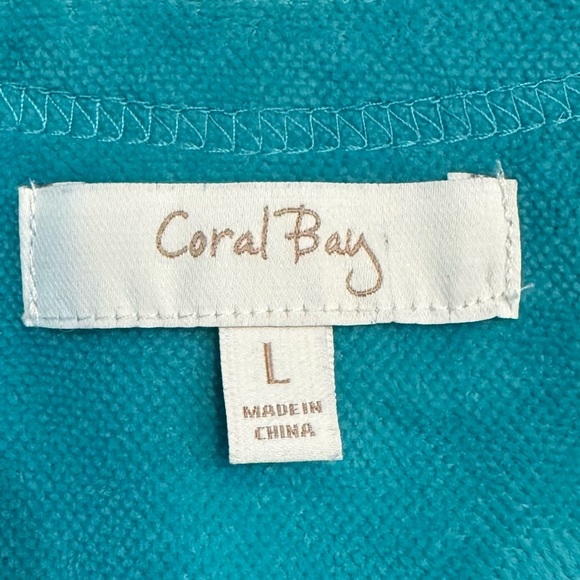 NWT Coral Bay Terry Swimsuit Beach Cover-Up  Turquoise Women's Size Large - Picture 3 of 6